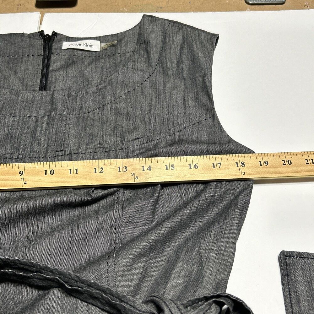 Calvin Klein Gray Womens Dress Sz. 10 Casual Flared Business Work - Picture 10 of 13